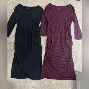 Lot of Isabel Maternity dresses long sleeve medium black maternity dress stripes